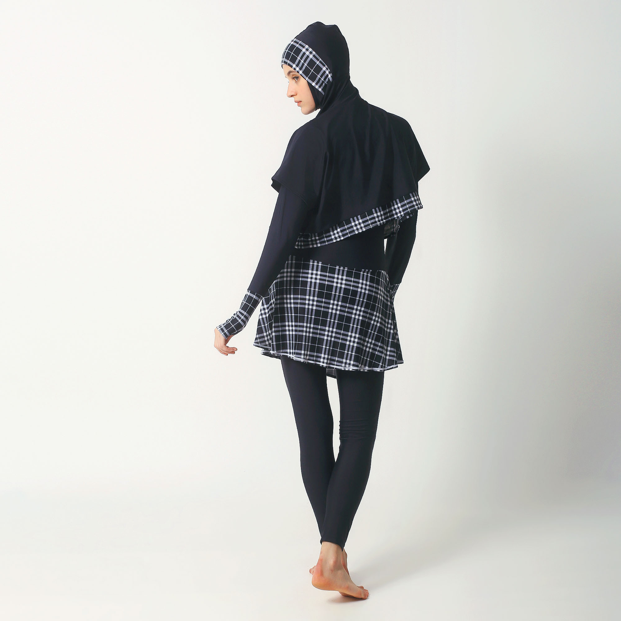 Medina Baju Renang Muslim Slim Fit Bolero Pecalang Hitam Kotak