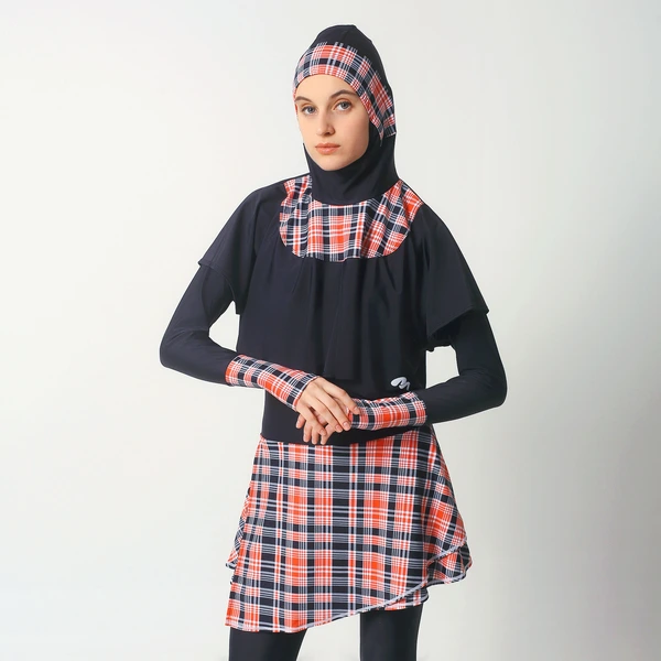 Medina Baju Renang Muslim Slim Fit Bolero Pecalang  Hitam Merah
