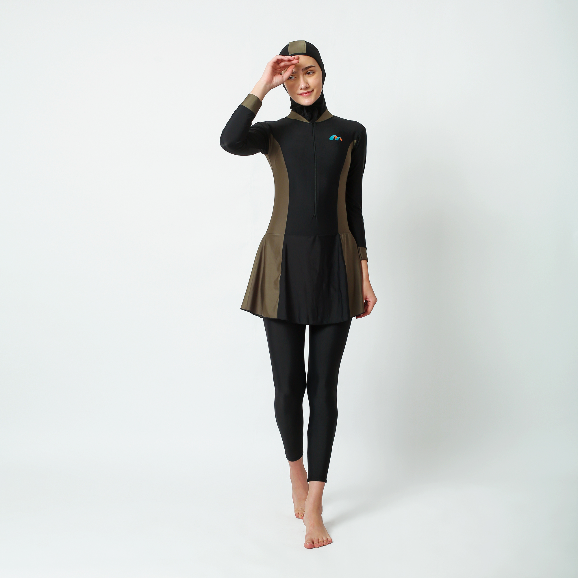 Medina Baju Renang Muslim Slim Fit Black Army