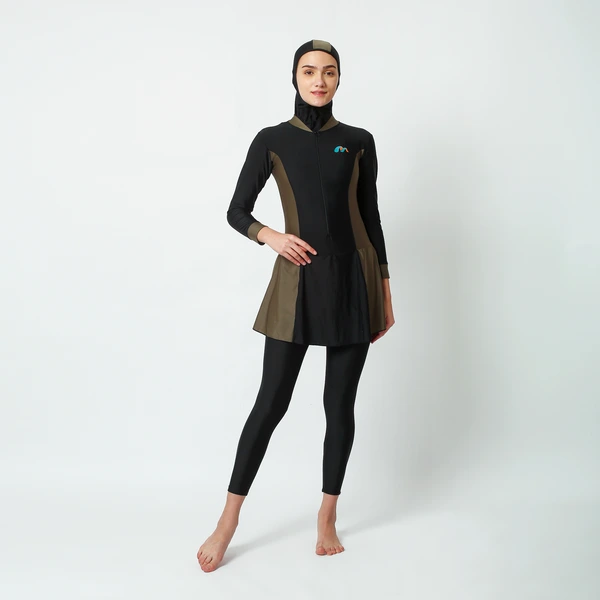 Medina Baju Renang Muslim Slim Fit Black Army