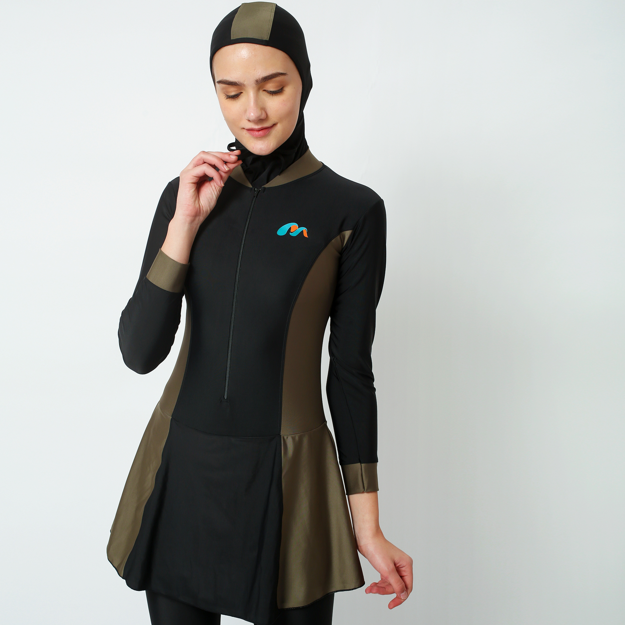 Medina Baju Renang Muslim Slim Fit Black Walnut