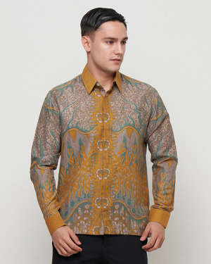 MIERTO - Kemeja Batik Pria Modern Lengan Pendek KM25