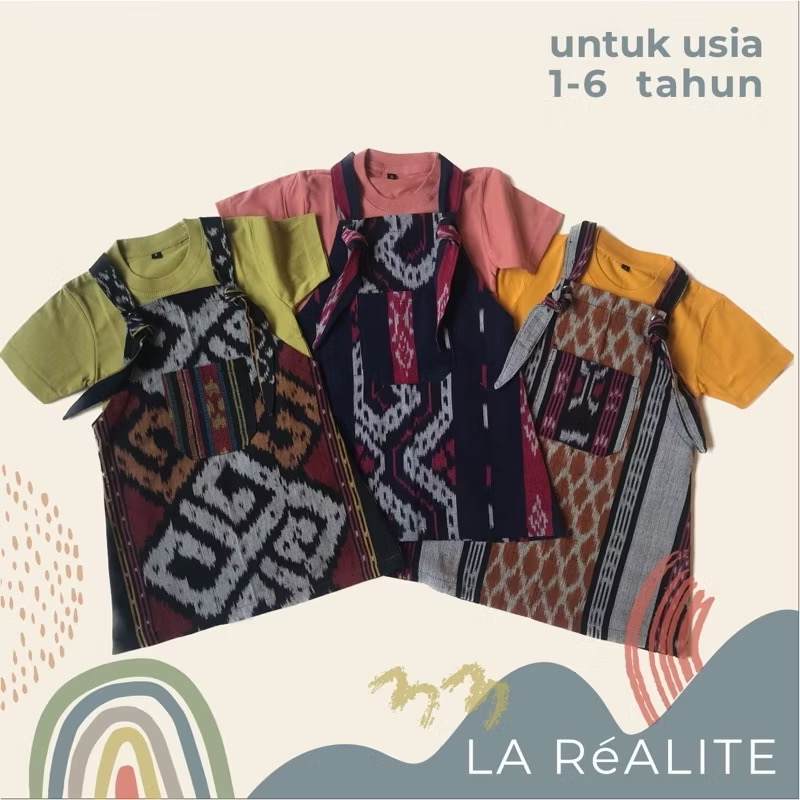 [1 - 6 TAHUN] LA RéALITE - RASUNA OVERALL SET - BAJU TENUN BATIK BAJU KODOK JUMPSUIT ANAK CEWE
