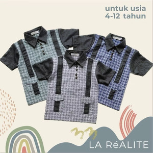 [4-12 TAHUN] LA RéALITE - NIKOI SHIRT - KEMEJA ATASAN BATIK CAP KOMBINASI BALITA ANAK COWO
