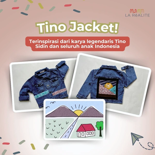 [3-12 TAHUN] LA RéALITE - TINO JACKET - JAKET JEANS PATCHWORK BATIK TENUN ANAK CEWE COWO