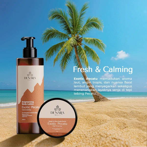 Denara Bali Bright & Glow Body Scrub Exotic Pecatu 100gr | Mencerahkan, Melembapkan & Mengangkat Sel Kulit Mati
