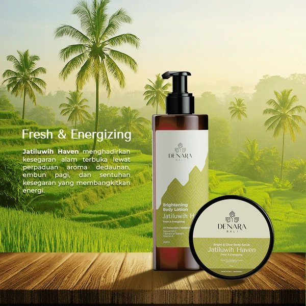 Denara Bali Bright & Glow Body Scrub Jatiluwih Haven 100gr | Mencerahkan, Melembabkan dan Mengangkat Sel Kulit Mati