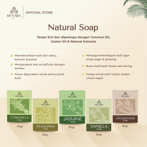 Denara Bali Basic Natural Soap 30gr | Gentle & Fresh Cleanser  (Sabun Alami Lembut dan Melembapkan)
