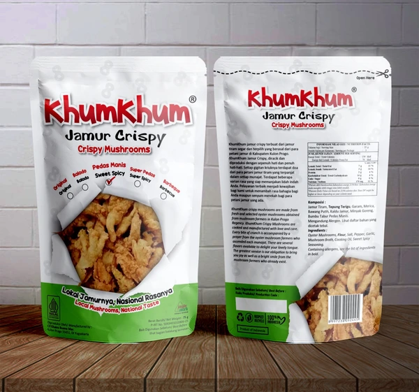 Keripik Jamur Tiram KhumKhum Pedas Manis 75Gram