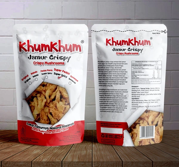 Keripik Jamur Tiram KhumKhum Super Pedas 75Gram