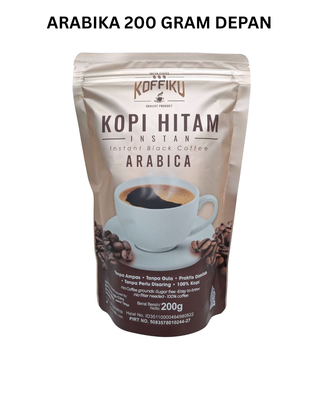 ARABIKA 200 Gram Kopi Hitam Tanpa Ampas / Spray Dried Instan Coffee