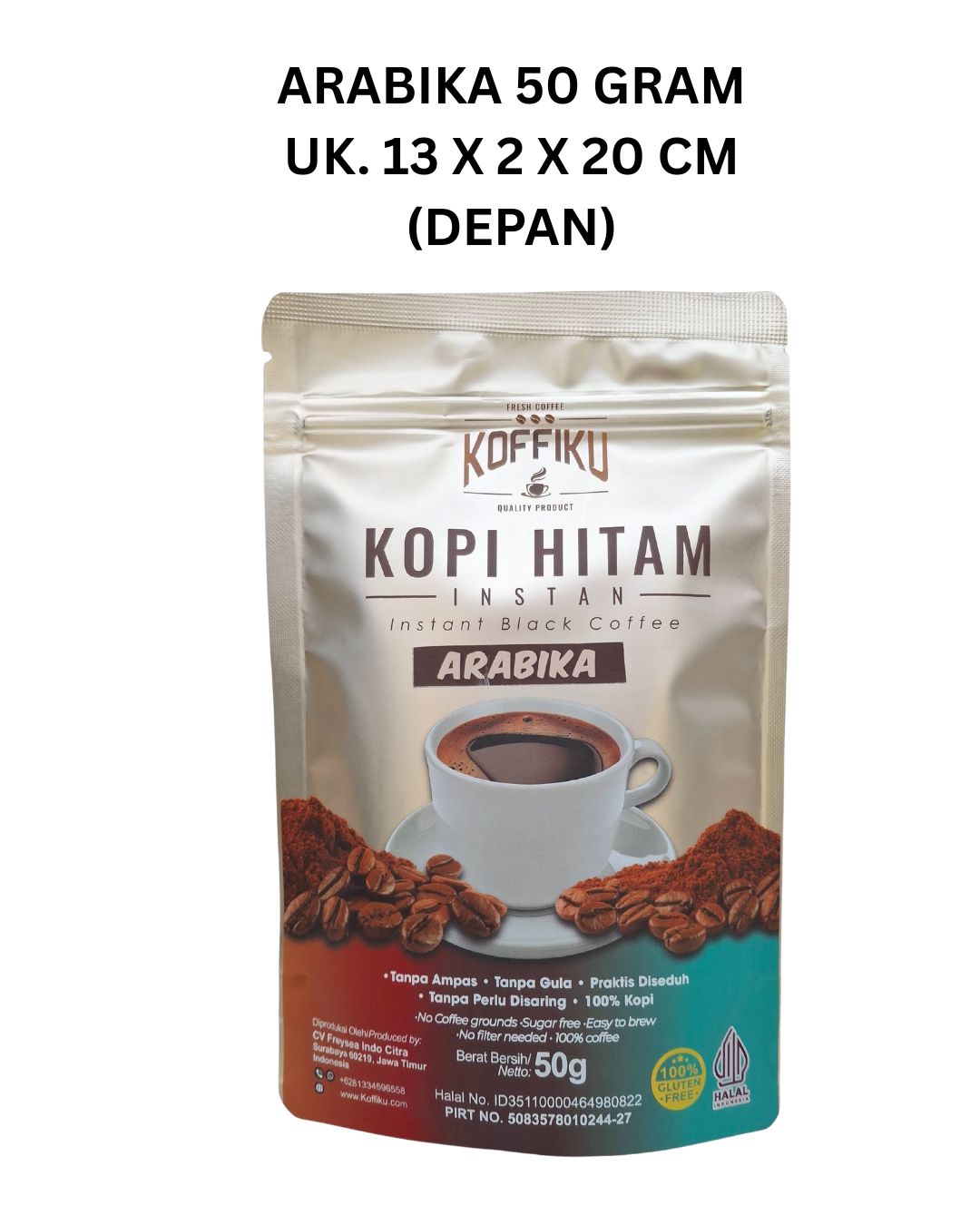 ARABIKA 200 Gram Kopi Hitam Tanpa Ampas / Spray Dried Instan Coffee
