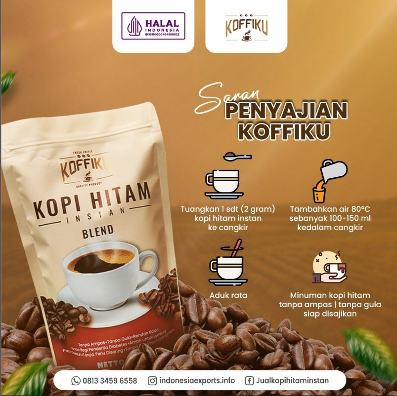 ARABIKA GOLD 200 gram Kopi Hitam Tanpa Ampas / Spray Dried Instant Coffee