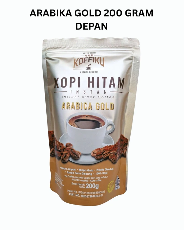 ARABIKA GOLD 200 gram Kopi Hitam Tanpa Ampas / Spray Dried Instant Coffee / Kopi Tanpa Ampas