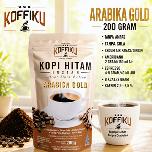 ARABIKA GOLD 200 gram Kopi Hitam Tanpa Ampas / Spray Dried Instant Coffee / Kopi Tanpa Ampas