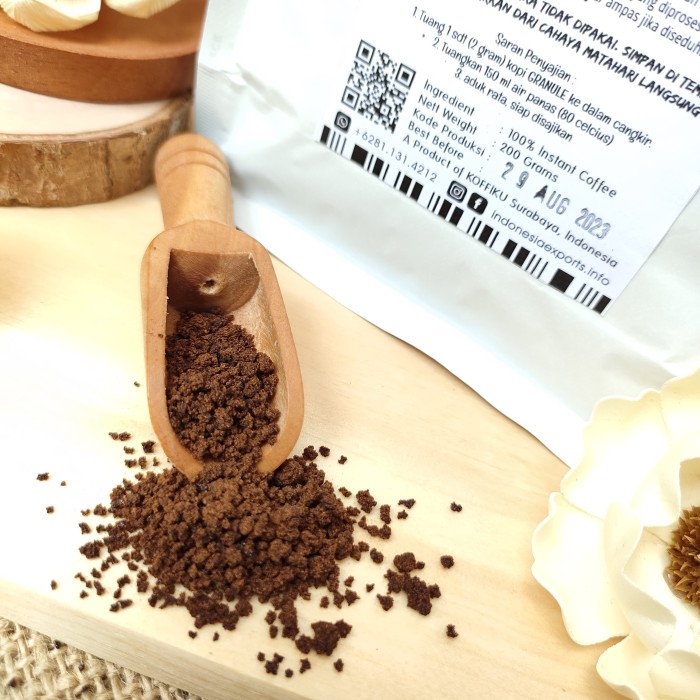 ROBUSTA GRANULE 200 gram Agglomerated Instan Coffee / Kopi Hitam Tanpa Ampas