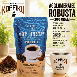 ROBUSTA GRANULE 200 gram Agglomerated Instan Coffee / Kopi Hitam Tanpa Ampas