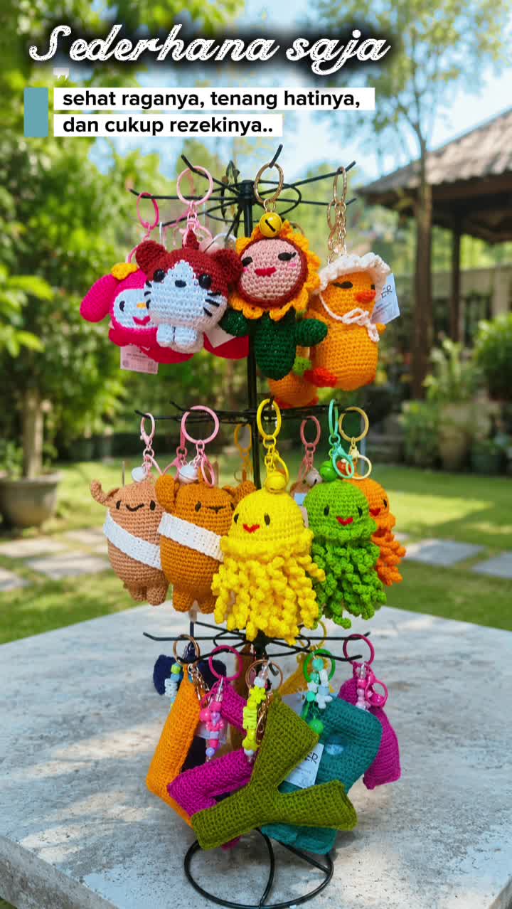 Joy Head Crochet Chain Unik Lucu Bagcharm