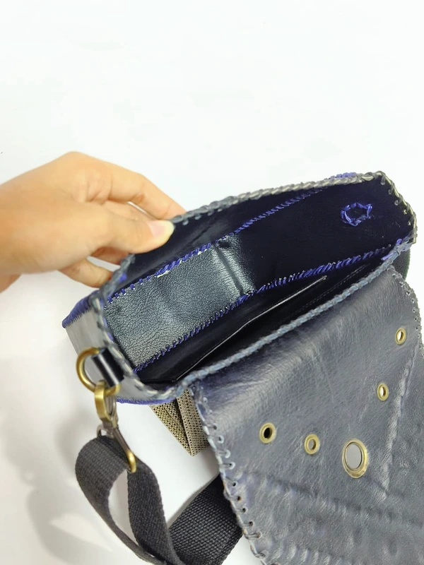 UWAISGEN Tas Selempang Kulit Tas Endek Etnik Bali Handmade Caspian Bag