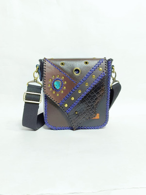 UWAISGEN Tas Selempang Kulit Tas Endek Etnik Bali Handmade Caspian Bag