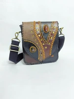UWAISGEN Tas Selempang Kulit Tas Endek Etnik Bali Handmade Caspian Bag