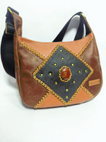 UWAISGEN Tas Selempang Kulit Tas Endek Etnik Handmade Bali Luna Slingag