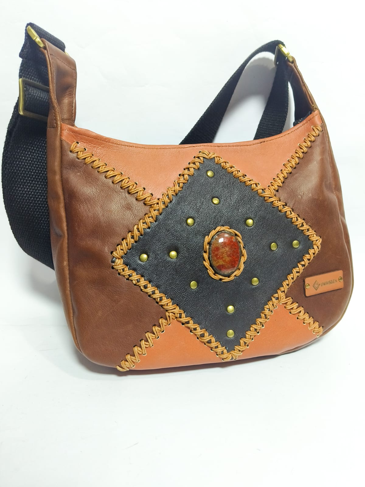 UwaisGen Tas Selempang Wanita Kulit Asli Boho Luna Bag