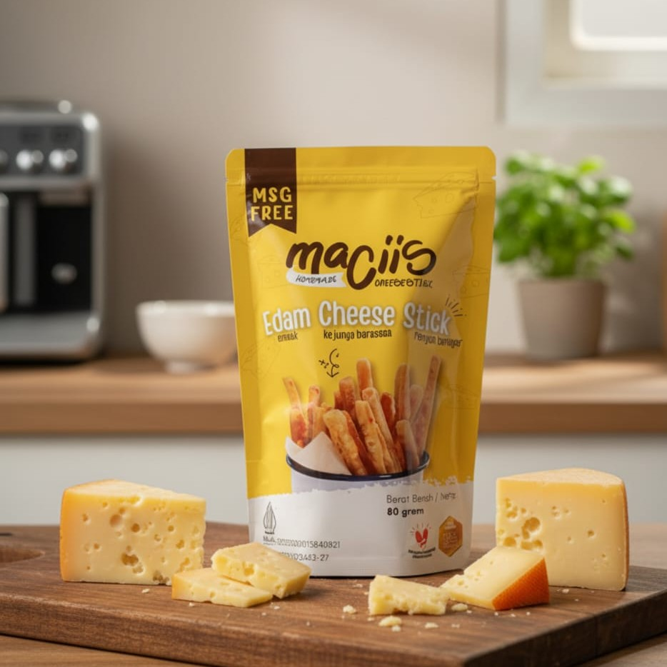 MACIIS Ummben Cheese Stick Keju Edam Pouch 80g Cemilan Anak Dewasa Homemade Tanpa MSG Halal