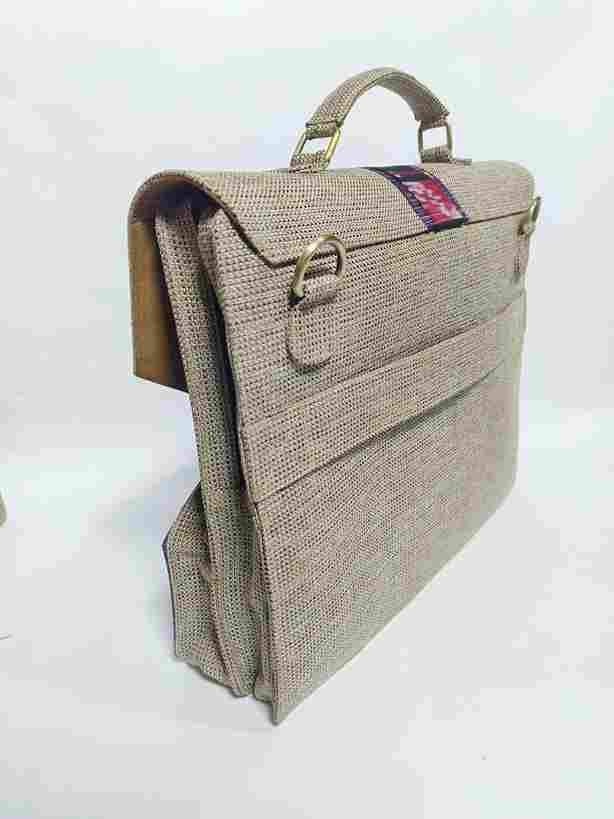 UwaisGen Tas Etnik Bali Tas Laptop Faiz 16 Inchi Goni Endek Souvenir Tas Laptop Pria/Wanita Handmade