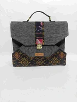 UWAISGEN Tas Laptop Unisex Tas Endek Etnik Bali Handmade Tas Laptop Faiz 15 Inchi