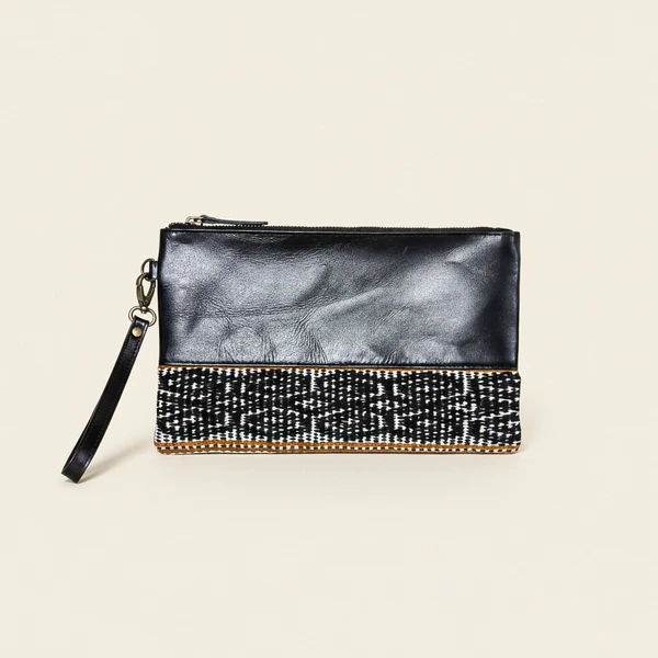 KAINNESIA Sekar Clutch - Tenun Kulit Sapi Asli
