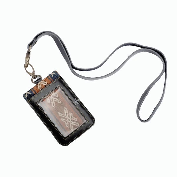 KAINNESIA Sena Tag ID Card Holder Single - Tenun Kulit Sapi Asli