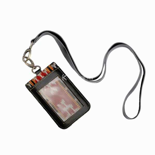 KAINNESIA Sena Tag ID Card Holder Single - Tenun Kulit Sapi Asli