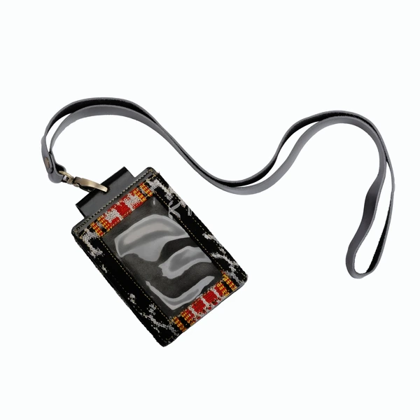 KAINNESIA Sasi Tag ID Card Holder Double - Tenun Kulit Sapi Asli
