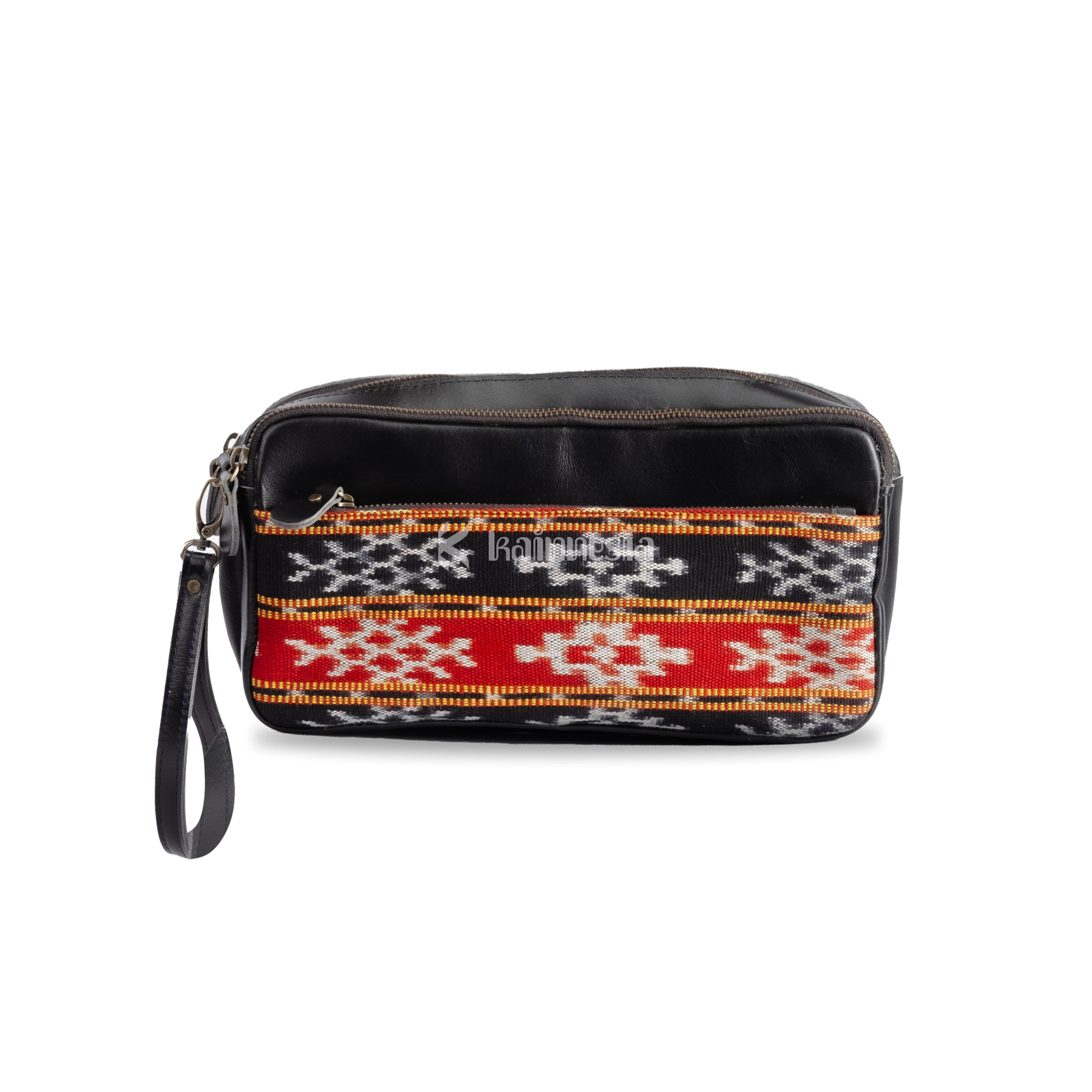 KAINNESIA Abimanyu Pouch - Tenun Kulit Sapi Asli
