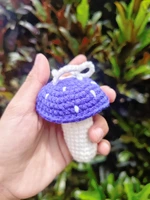Bona Rajut. Bag Charm Jamur Rajut Handmade. Souvenir Handmade