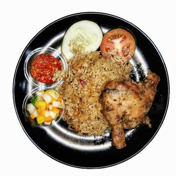 Nasi Kebuli dengan Ayam Roasted Jumbo  - matang