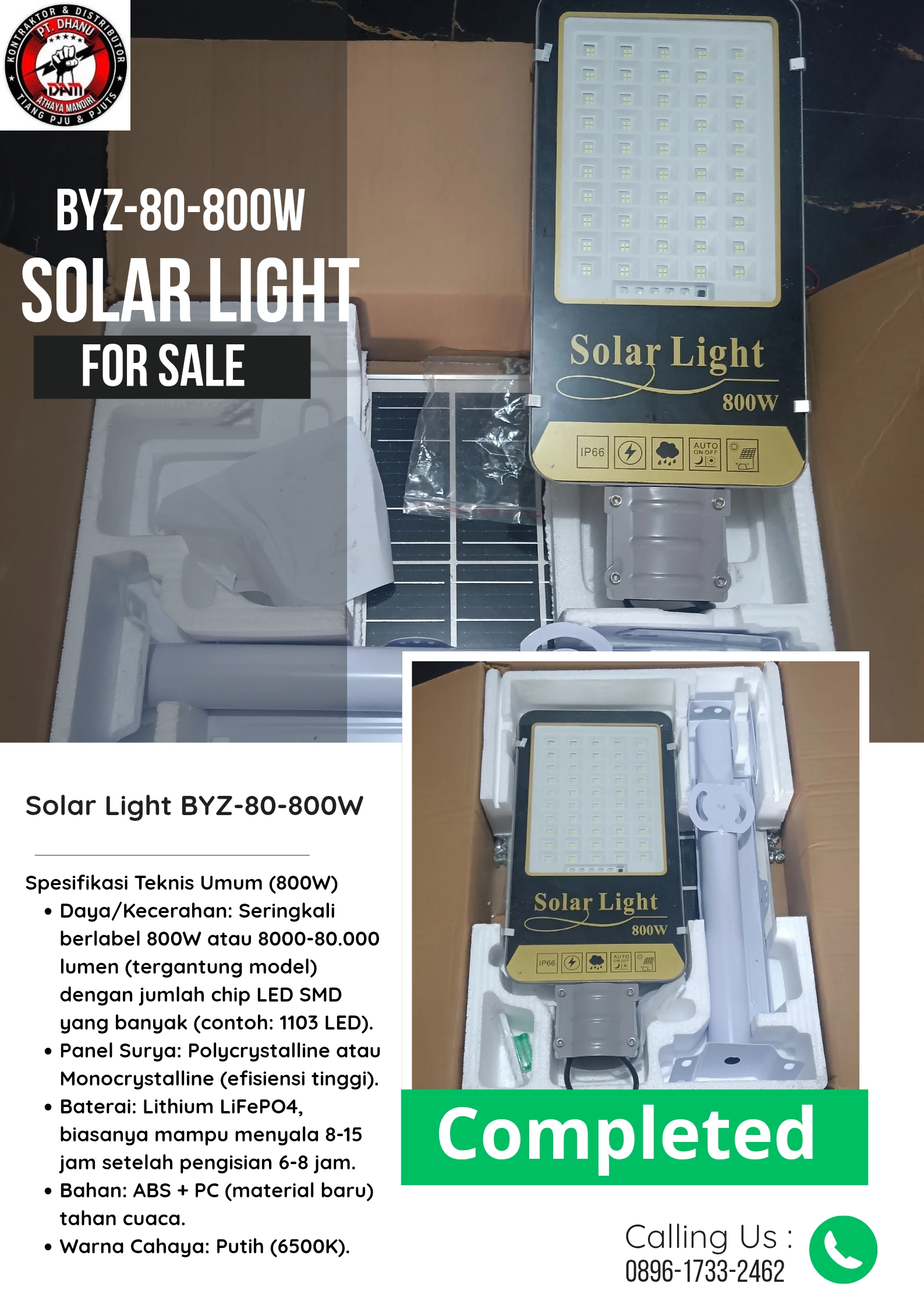 Lampu PJUTS BYZ-80-800W  Two in One