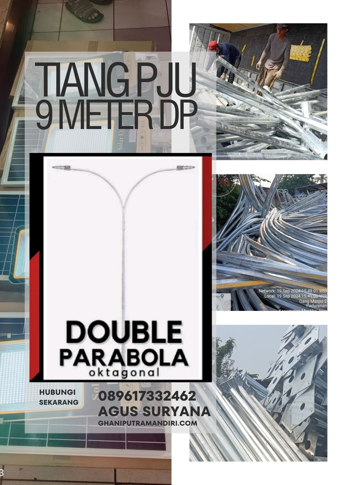 Tiang PJU Oktagonal 9 meter