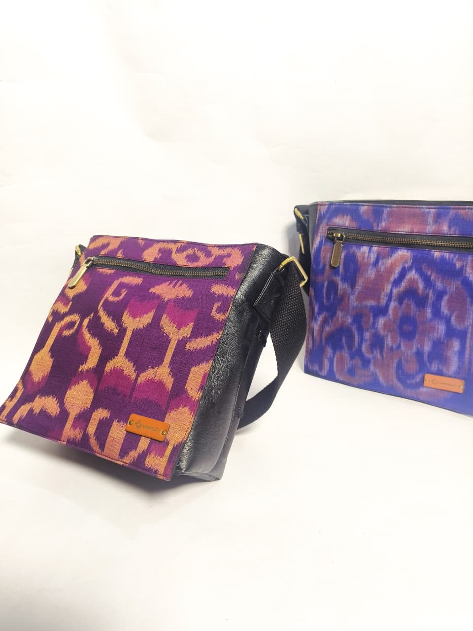 UWAISGEN Tas Etnik Bali Kulit Endek Kindy Bag Tas Selempang Pria Wanita Handmade