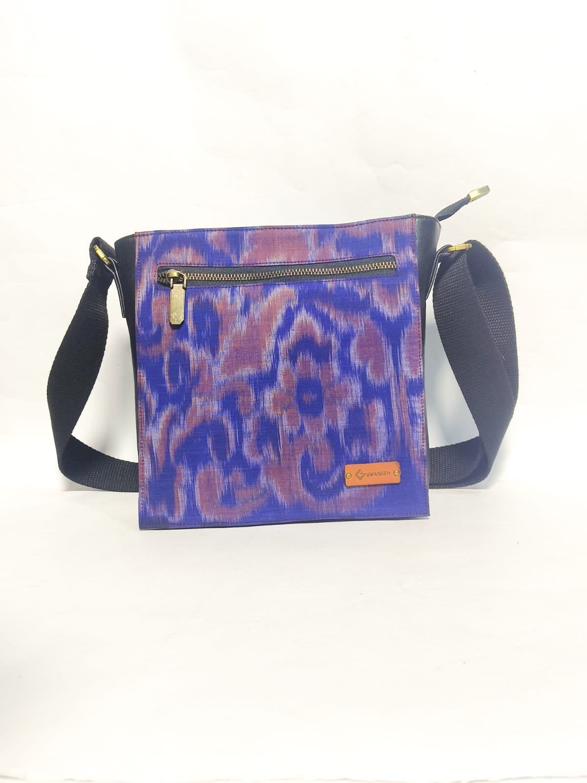 UWAISGEN Tas Etnik Bali Kulit Endek Kindy Bag Tas Selempang Pria Wanita Handmade