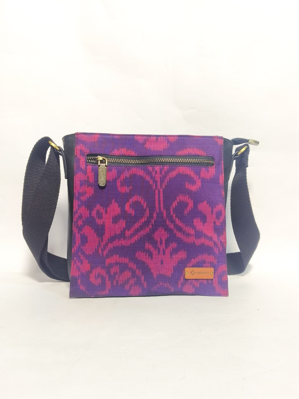 UWAISGEN Tas Etnik Bali Kulit Endek Kindy Bag Tas Selempang Pria Wanita Handmade