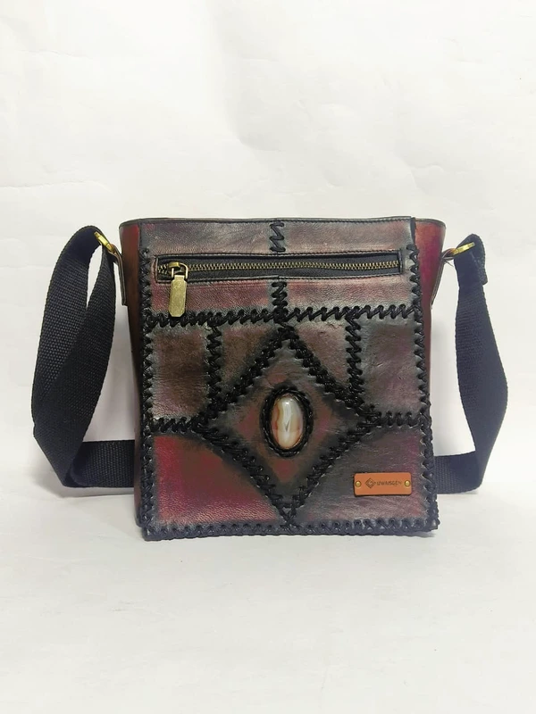 UWAISGEN Tas Selempang Kulit Tas Endek Etnik Bali Handmade Kindy Bag