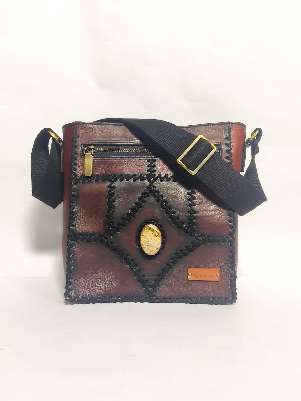 UWAISGEN Tas Etnik Bali Kulit Endek Kindy Bag Tas Selempang Pria Wanita Handmade