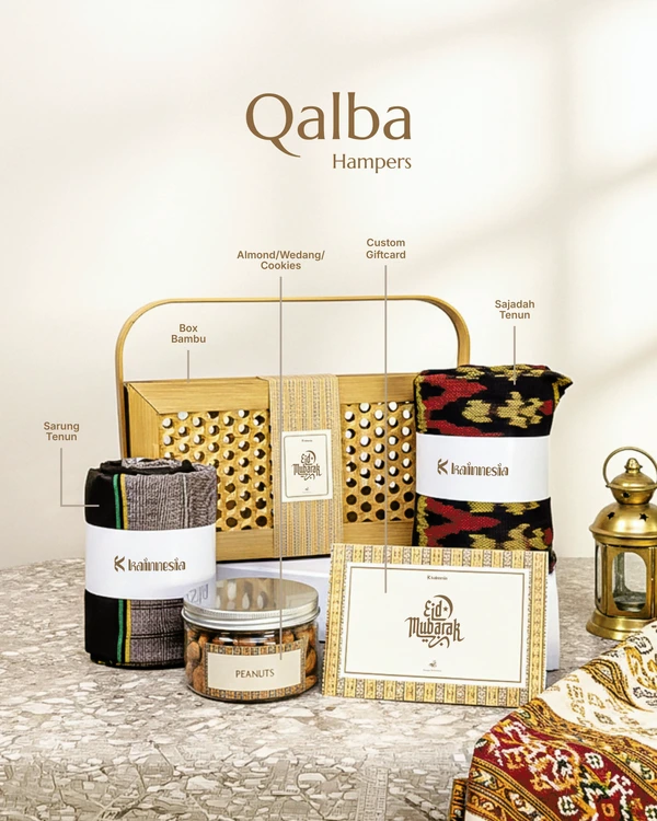 Kainnesia Raya Signature Hampers Rectangle Medium - Qalba Hampers Islami Series - Hampers Lebaran