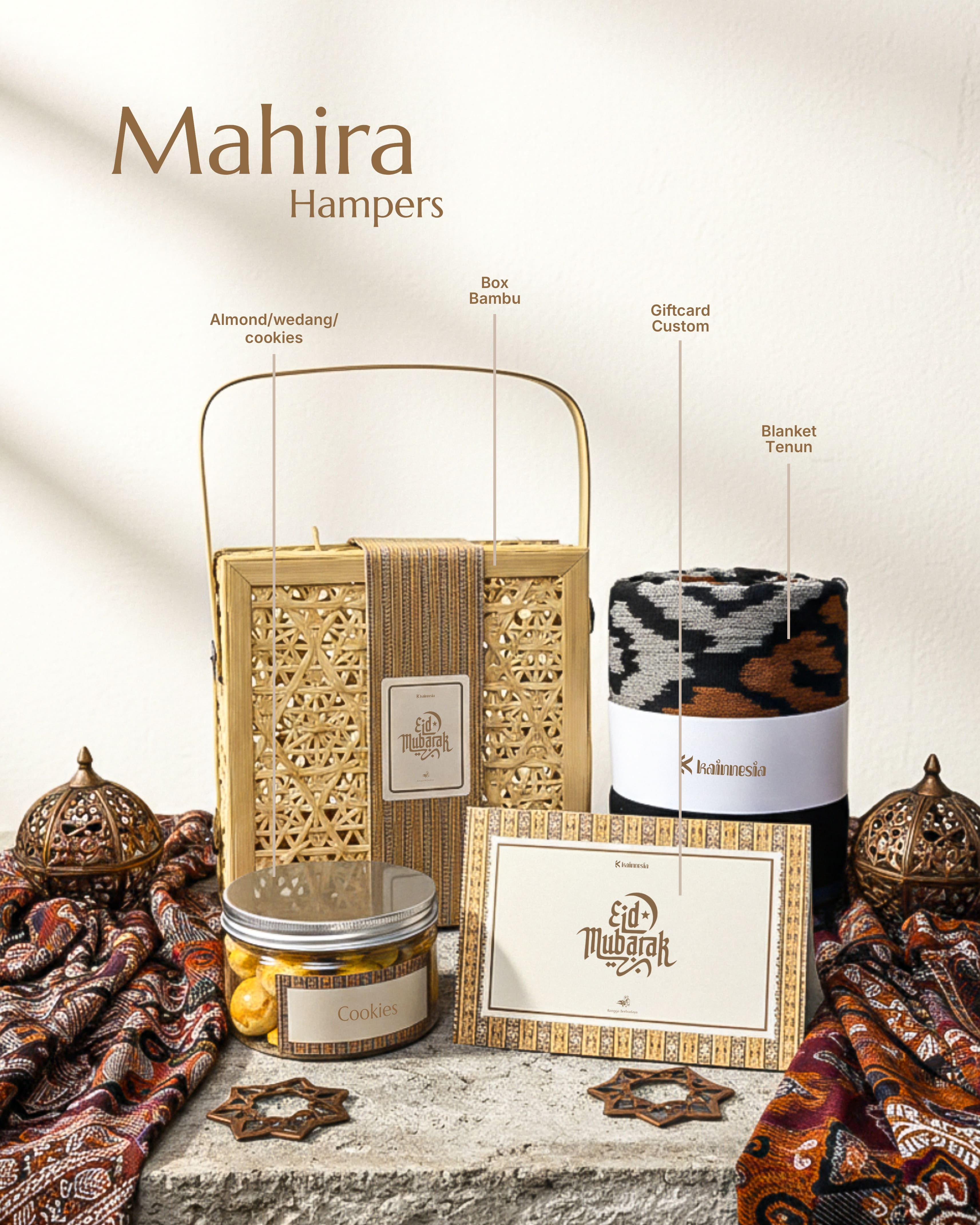 Kainnesia Raya Signature Hampers Square Medium - Mahira Hampers Etnic Series - Hampers Lebaran