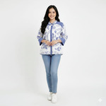 Blus Batik Cap Kombinasi Lurik