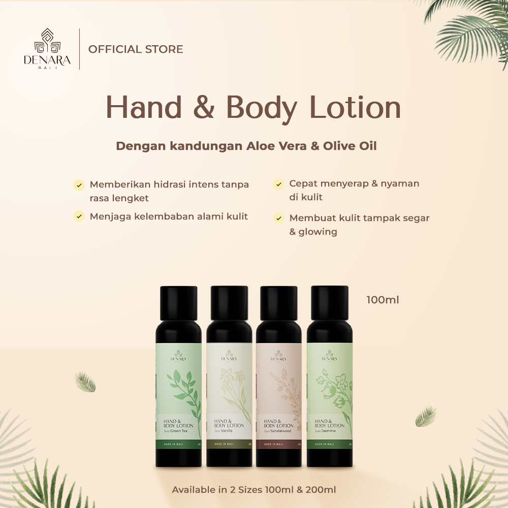 Denara Bali Basic Hand & Body Lotion 100ml | Melembapkan Alami Setiap Hari