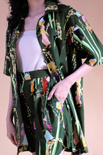 Unisex Shirt Farmer Print - Kemeja Unisex Motif Petani (Moss Green) - Kemeja Only