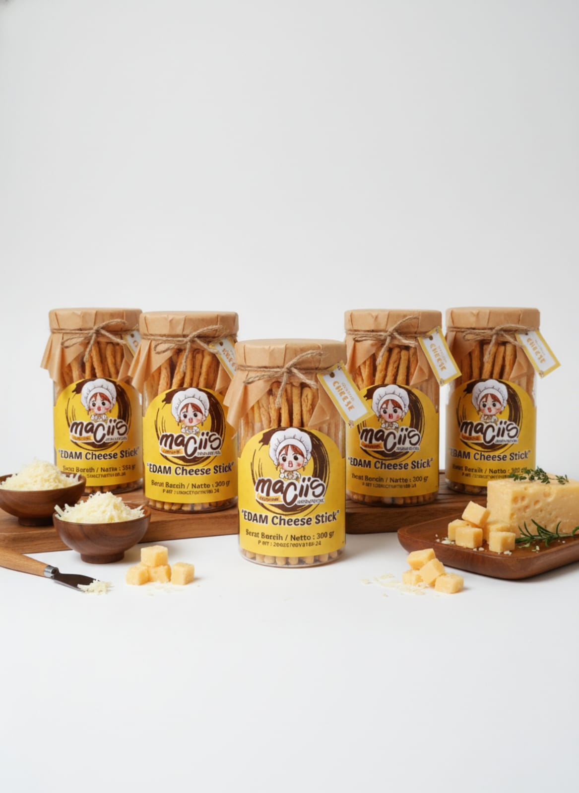 MACIIS Ummben Cheese Stick Keju Edam Pouch 300g Cemilan Anak Dewasa Homemade Tanpa MSG Halal
